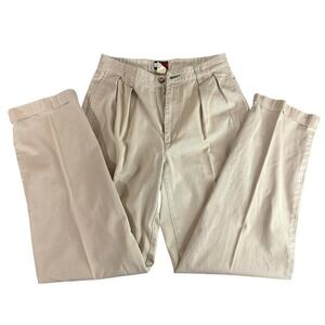 tommy hilfiger chino‎ pants khaki Beige mens size 34x30 Flat Front Style Classic